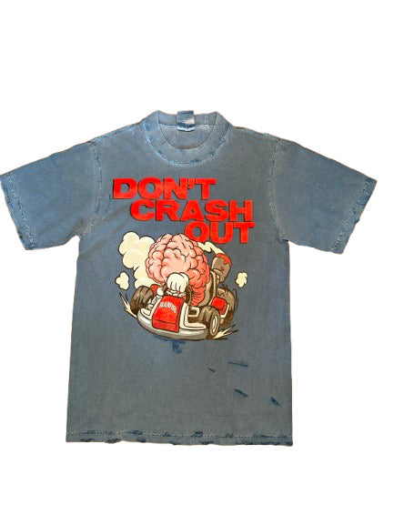 Ash Blue Graphic Distressed Tee