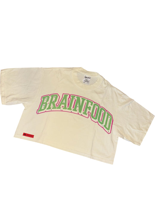 Rhinestone Crop Tops (Cream)